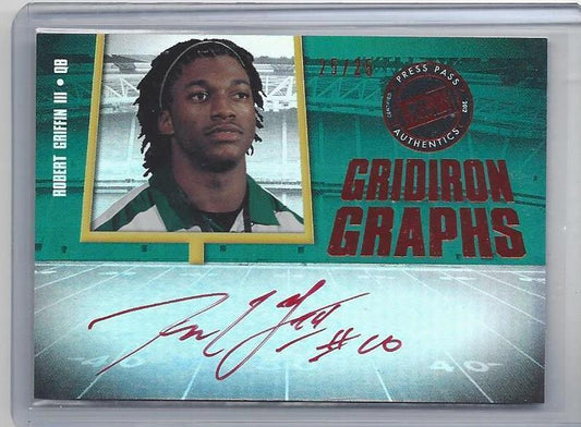ROBERT GRIFFIN III 2012 PRESS PASS GRIDIRON GRAPHS RED INK ON CARD AUTO RC 25/25