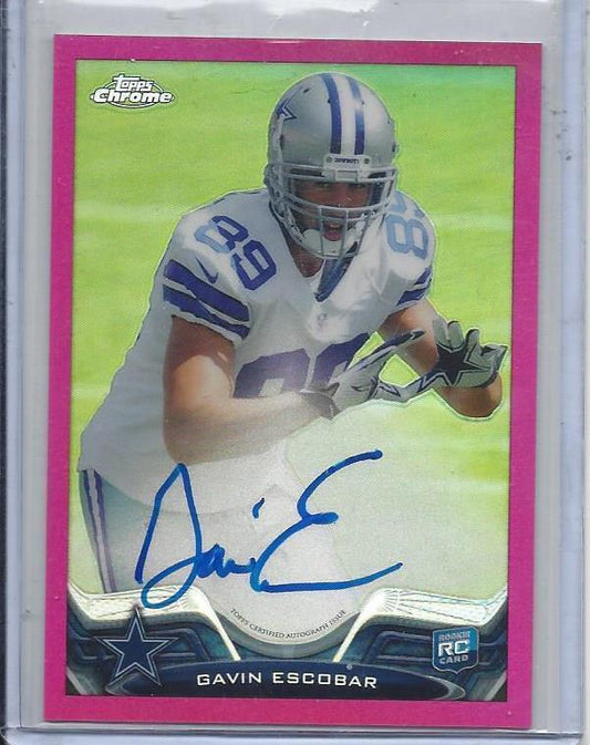 GAVIN ESCOBAR 2013 TOPPS CHROME BCA PINK REFRACTOR ON CARD AUTO RC #D 40/75