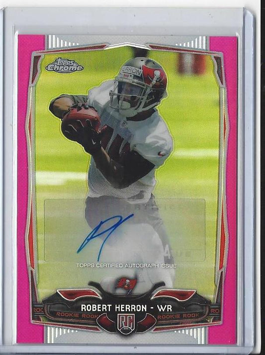 ROBERT HERRON 2014 TOPPS CHROME PINK BCA REFRACTOR AUTO RC #D /75