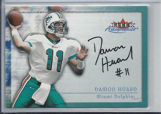 DAMON HUARD 2000 FLEER AUTOGRAPHICS RARE DOLPHINS ON CARD AUTO