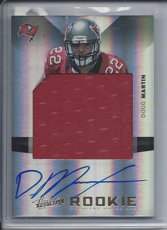 DOUG MARTIN 2012 ABSOLUTE RPM JUMBO JERSEY ON CARD AUTO RC #D 10/25