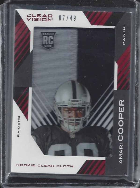 AMARI COOPER 2015 PANINI CLEAR VISION JUMBO 2 COLOR ROOKIE PATCH RC #D 7/49