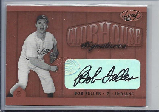 BOB FELLER 2002 LEAF CLUBHOUSE SIGNATURES INDIANS AUTO #D 203/225