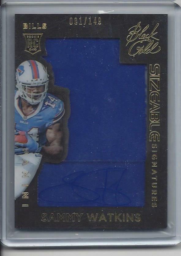 SAMMY WATKINS 2014 PANINI BLACK GOLD JUMBO JERSEY ON CARD ROOKIE AUTO RC #D /149