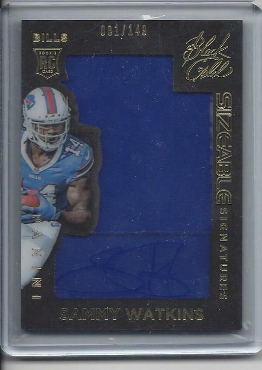 SAMMY WATKINS 2014 PANINI BLACK GOLD JUMBO JERSEY ON CARD ROOKIE AUTO RC #D /149