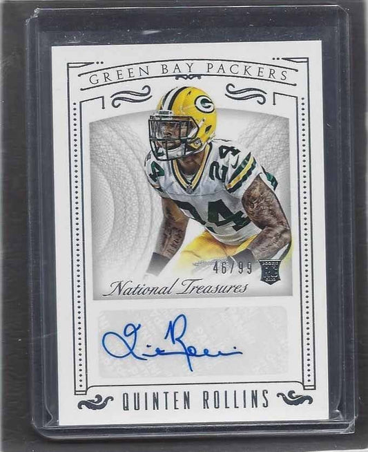 QUINTEN ROLLINS 2015 PANINI NATIONAL TREASURES PACKERS AUTO RC #D 46/99