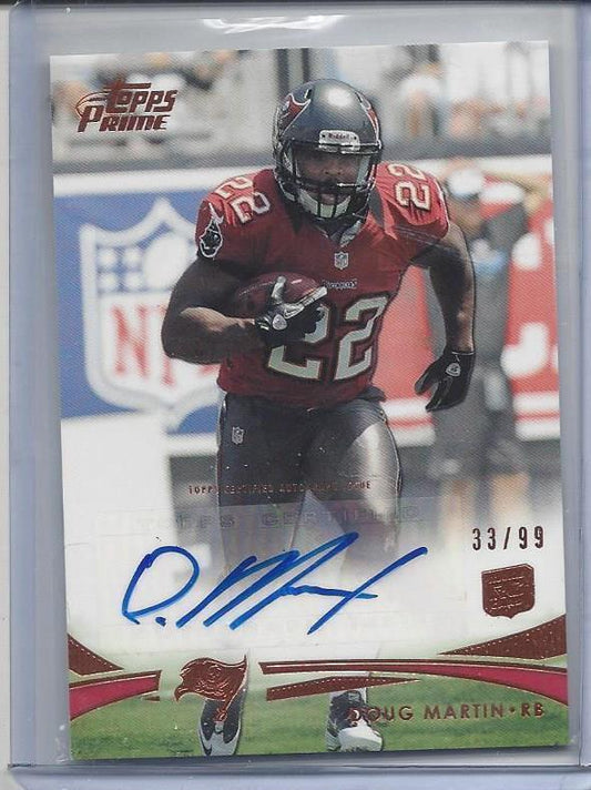 DOUG MARTIN 2012 TOPPS PRIME BRONZE BUCCANEERS AUTO RC #D 33/99