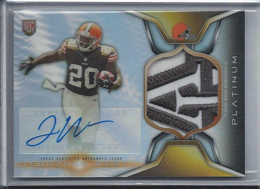 TERRANCE WEST 2014 TOPPS PLATINUM RPA REFRACTOR SICK BROWNS LOGO PATCH AUTO RC