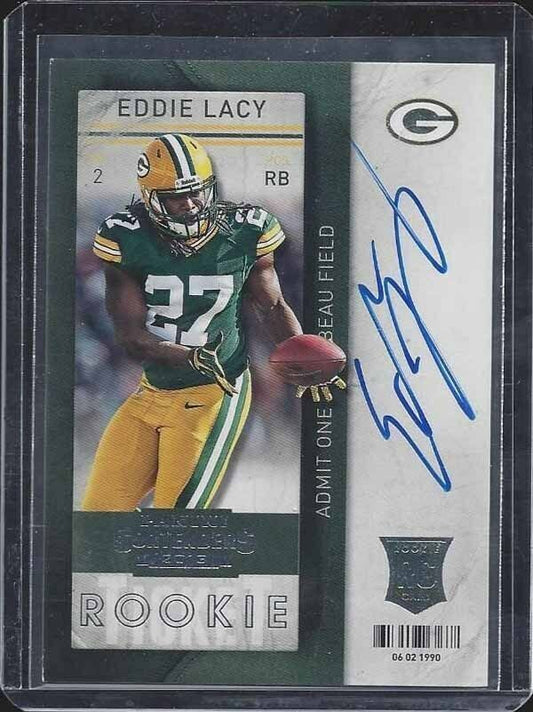EDDIE LACY 2013 PANINI CONTENDERS PACKERS ROOKIE TICKET ON CARD AUTO RC #208