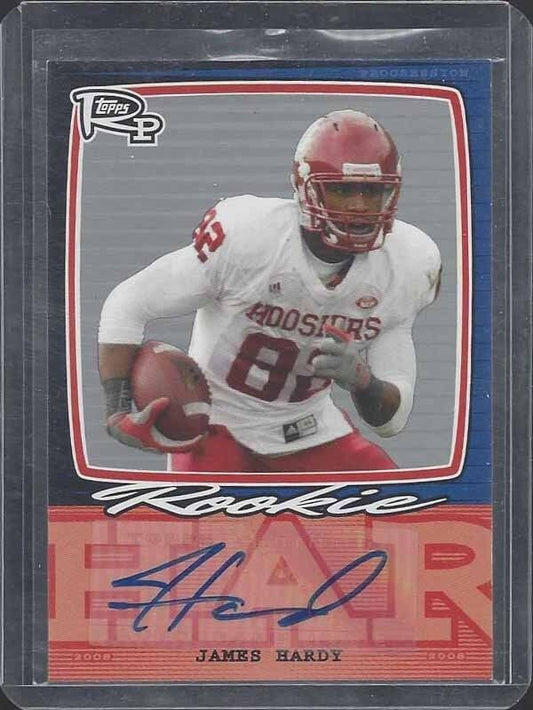JAMES HARDY 2008 TOPPS ROOKIE PROGRESSION BLUE INDIANA HOOSIERS AUTO RC #D 17/20