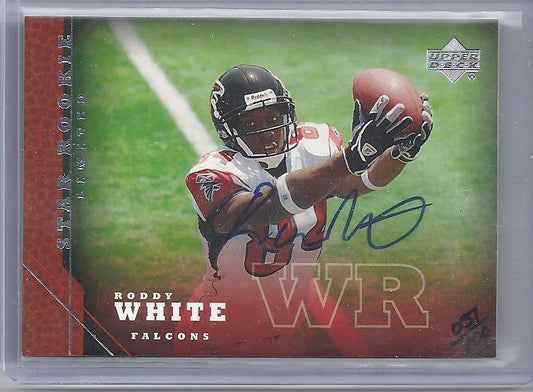 RODDY WHITE 2005 UPPER DECK STAR RC LIMITED PREDICTOR ON CARD AUTO RC #D 51/100