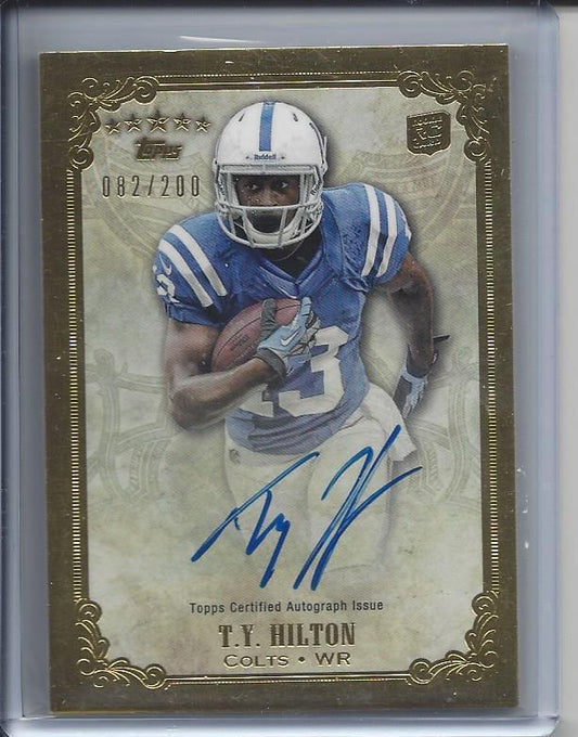 T.Y. HILTON 2012 TOPPS 5 FIVE STAR COLTS ON CARD AUTO RC #D 82/200