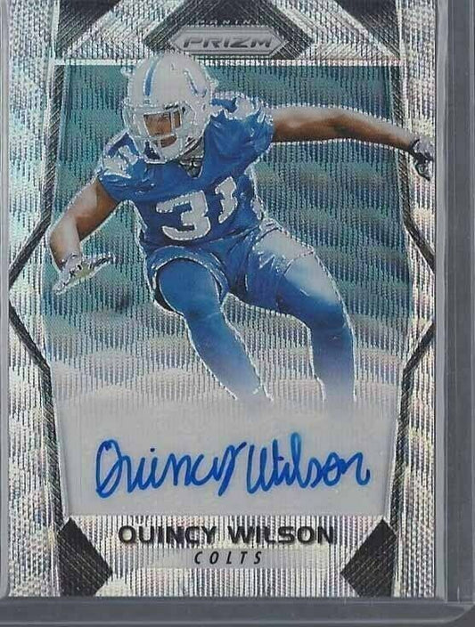 QUINCY WILSON 2017 PANINI PRIZM BLUE WAVE PRIZMS COLTS AUTO RC #D 13/149