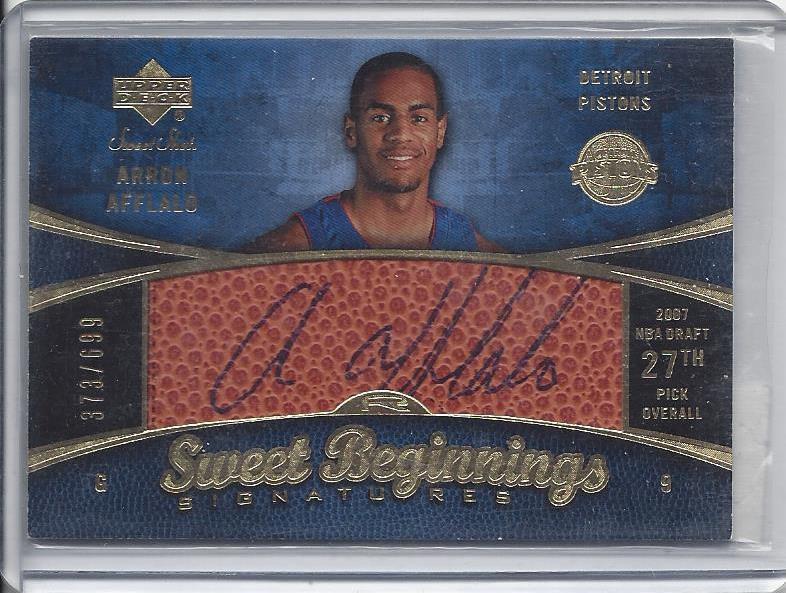 ARRON AFFLALO 2007-08 SWEET SHOT SWEET BEGINNINGS ON CARD BALL AUTO RC #D /699