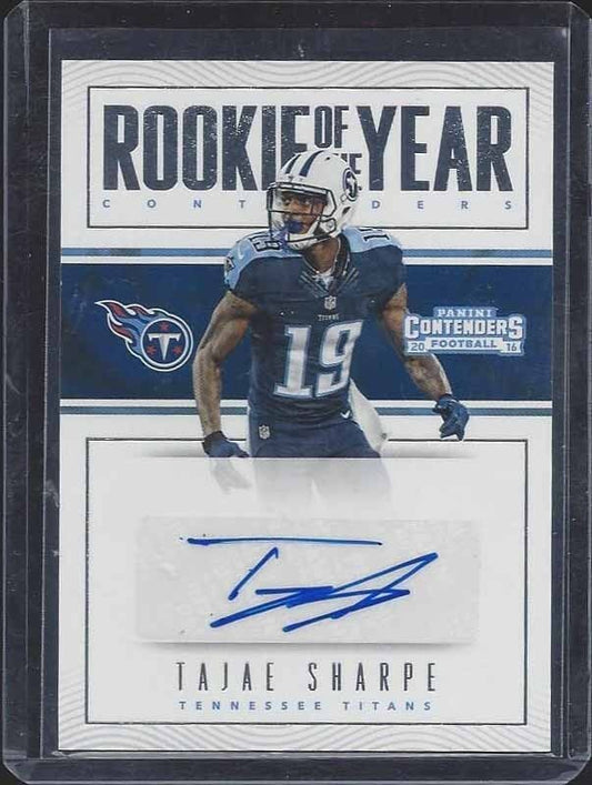 TAJAE SHARPE 2016 CONTENDERS PANINI CONTENDERS ROOKIE OF THE YEAR TITANS AUTO RC