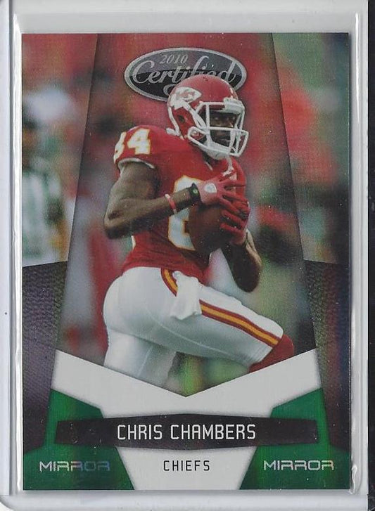 CHRIS CHAMBERS 2010 CERTIFIED MIRROR GREEN EMERALD CHIEFS PARALLEL #D 2/5