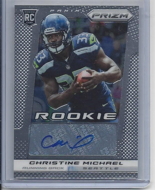CHRISTINE MICHAEL 2013 PANINI PRIZM COWBOYS SEAHAWKS ROOKIE AUTO RC #213