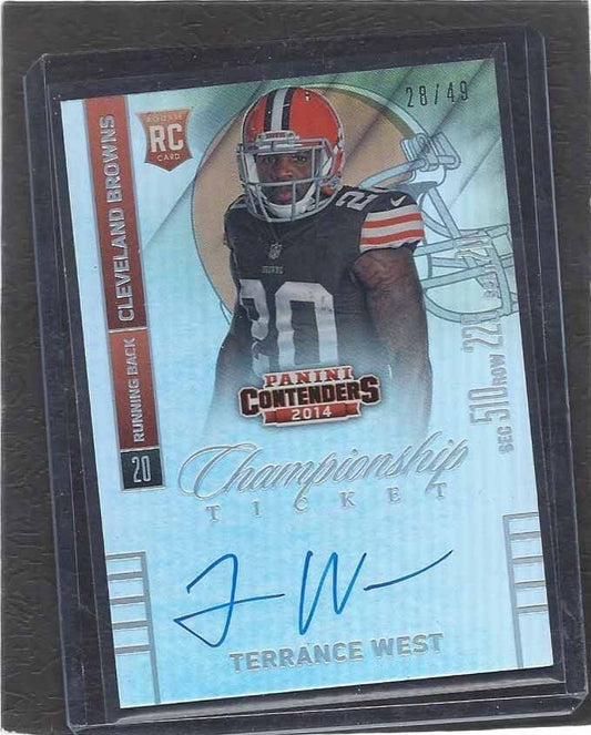 TERRANCE WEST 2014 CONTENDERS CHAMPIONSHIP TICKET VARIATION AUTO RC #D 28/49