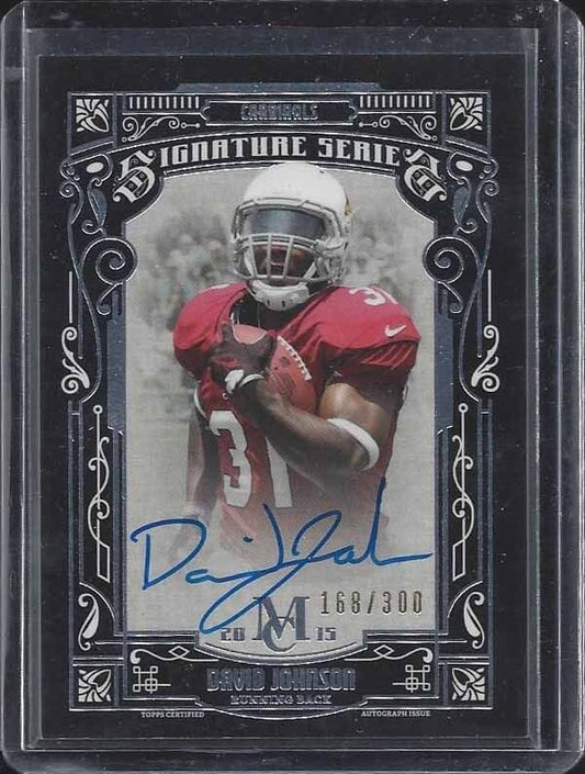 DAVID JOHNSON 2015 TOPPS MUSEUM CARDINALS ON CARD ROOKIE AUTO RC #D 168/300