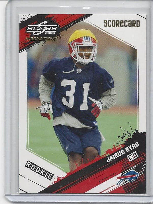 JAIRUS BYRD 2009 SCORE INSCRIPTIONS SCORECARD BILLS RC #D 15/50