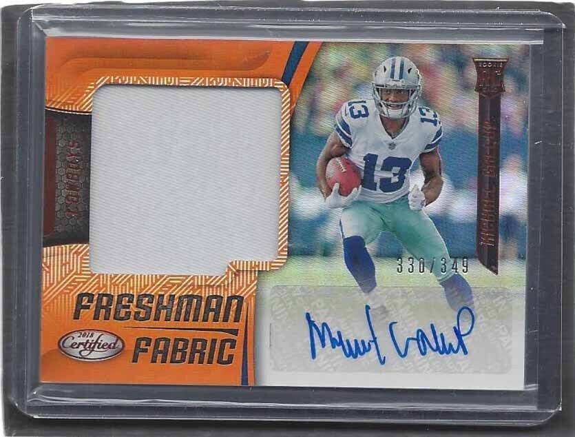 MICHAEL GALLUP 2018 CERTIFIED FRESHMAN FABRIC ORANGE JERSEY AUTO RC #D 330/349