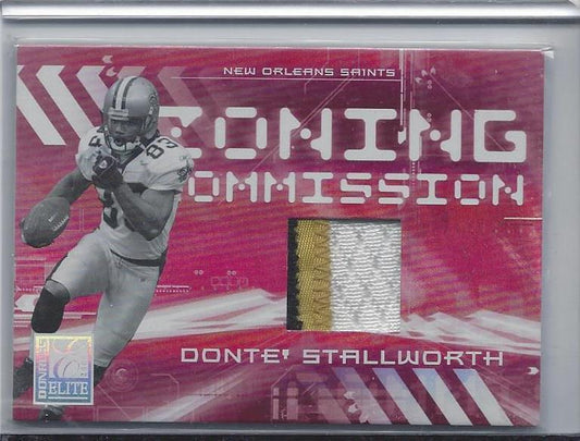 DONTE STALLWORTH 2006 DONRUSS ELITE ZONING COMMISSION 3 COLOR PATCH #D 24/50