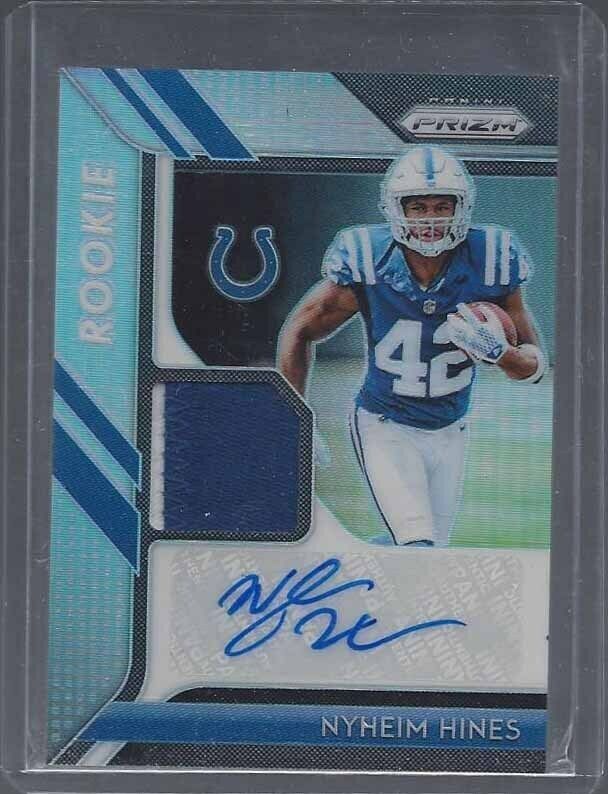 NYHEIM HINES 2018 PANINI PRIZM RPA SILVER PRIZM PATCH AUTO RC #D 10/99