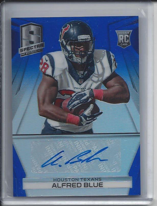 ALFRED BLUE 2014 PANINI SPECTRA BLUE PRIZM REFRACTOR TEXANS AUTO RC #D 19/49