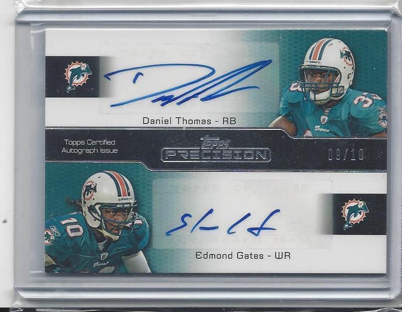 SHANE VEREEN RIDLEY THOMAS GATES 2011 TOPPS PRECISION QUAD ROOKIE AUTO RC #D /10