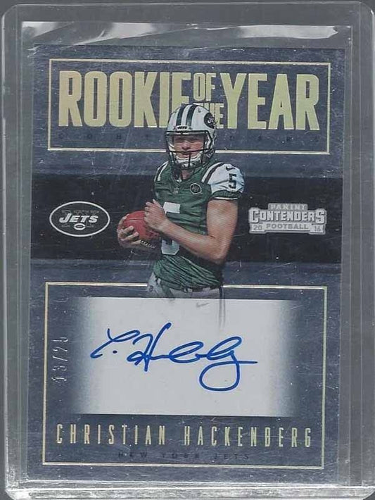 CHRISTIAN HACKENBERG 2016 CONTENDERS ROOKIE OF THE YEAR SILVER AUTO RC #D 13/25