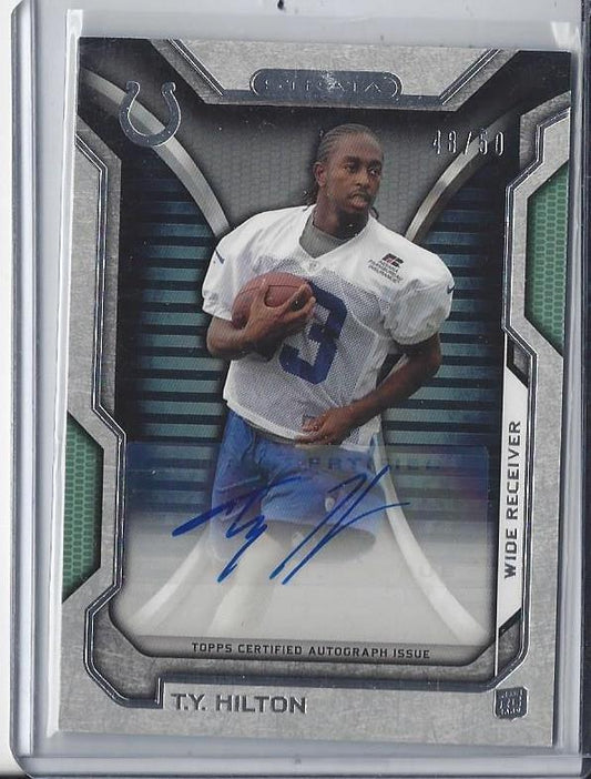 T.Y. HILTON 2012 TOPPS STRATA GREEN COLTS ROOKIE AUTO RC #D 48/50