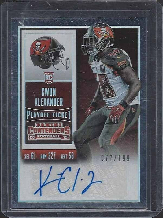 KWON ALEXANDER 2015 CONTENDERS PLAYOFF TICKET BUCCANEERS AUTO RC #D 77/199