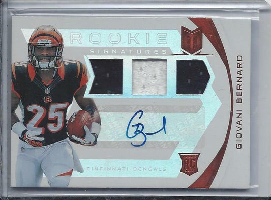 GIOVANI BERNARD 2013 PANINI MOMENTUM BRONZE TRIPLE 2 COLOR JERSEY AUTO RC /199
