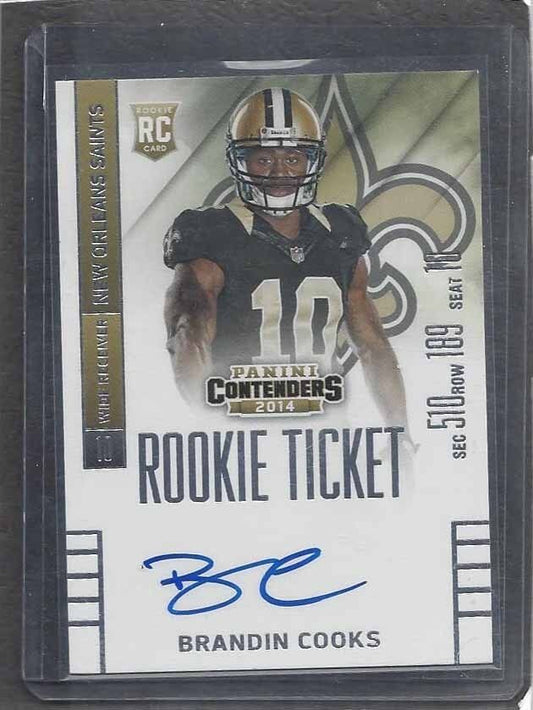 BRANDIN COOKS 2014 CONTENDERS SHORT PRINT PHOTO VARIATION ON CARD AUTO RC #207