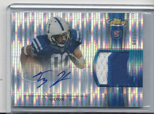T.Y. HILTON 2012 TOPPS FINEST PULSAR REFRACTOR RPA 2 COLOR PATCH AUTO RC #D 9/25