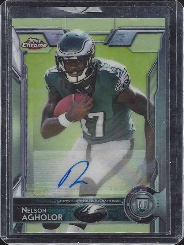 NELSON AGHOLOR 2015 TOPPS CHROME EAGLES ROOKIE AUTO RC #146