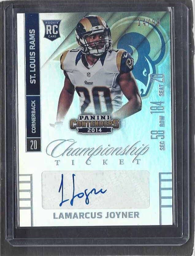 LAMARCUS JOYNER 2014 CONTENDERS CHAMPIONSHIP TICKET RAMS AUTO RC #D 14/99