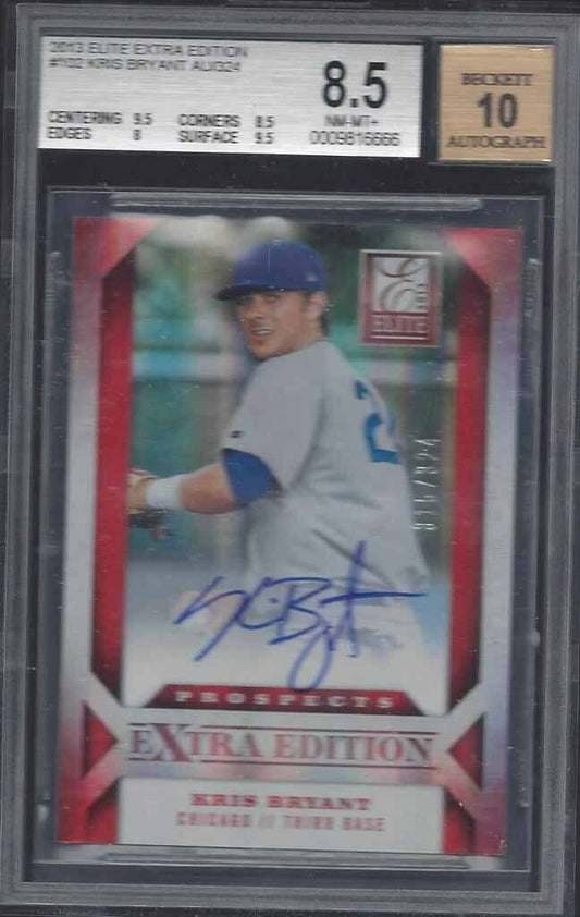 KRIS BRYANT 2013 ELITE EXTRA EDITION PROSPECT ON CARD AUTO #D 315/324 BGS 8.5 10