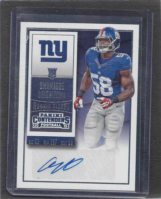 OWAMAGBE ODIGHIZUWA 2015 CONTENDERS ROOKIE TICKET VARIATION AUTO RC SP #128