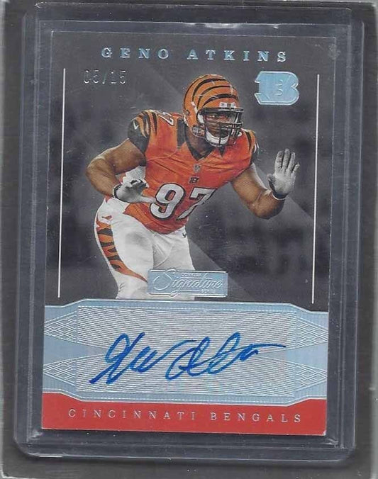 GENO ATKINS 2016 PANINI DONRUSS SIGNATURE SERIES SILVER HOLOFOIL AUTO #D 5/15