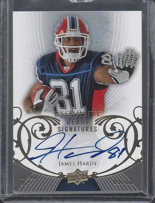 JAMES HARDY 2008 UD EXQUISITE DEBUT SIGNATURES ON CARD ROOKIE AUTO RC #D 5/60