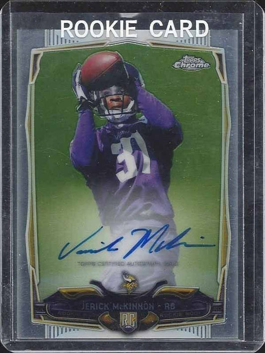 JERICK MCKINNON 2014 TOPPS CHROME VIKINGS ON CARD ROOKIE AUTO RC #160
