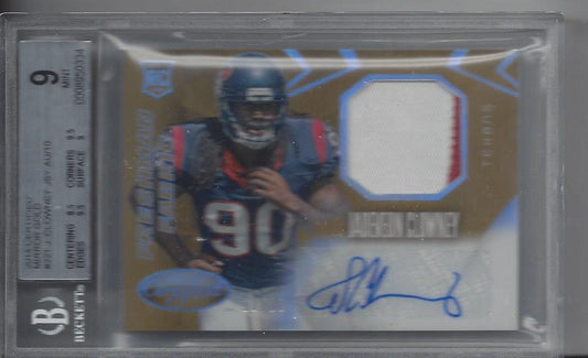 JADEVEON CLOWNEY 2014 CERTIFIED MIRROR GOLD 2 CL PATCH AUTO RC #D 10/10 BGS 9 10