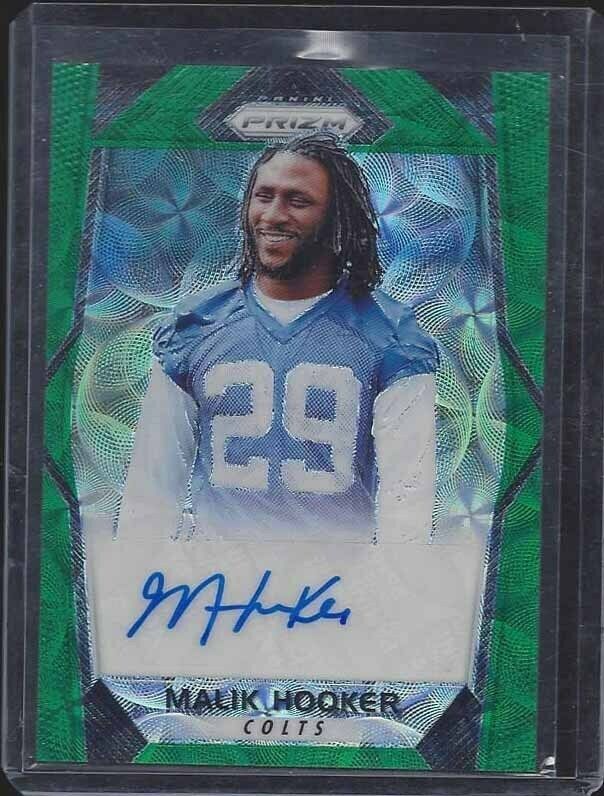 MALIK HOOKER 2017 PANINI PRIZM GREEN SCOPE PRIZMS ROOKIE AUTO RC #D 81/99