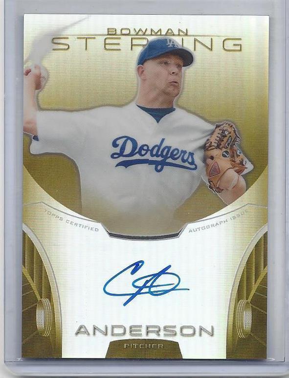 CHRIS ANDERSON 2013 BOWMAN STERLING GOLD REFRACTOR ON CARD AUTO RC #D 40/50