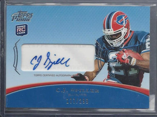 C.J. SPILLER 2010 TOPPS PRIME AUTO RC #D 177/299