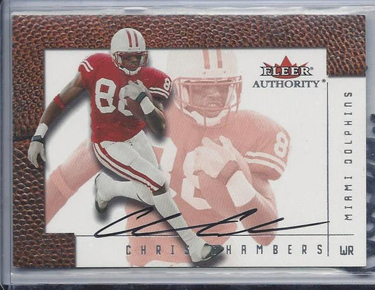 CHRIS CHAMBERS 2001 FLEER AUTHORITY AUTOGRAPH WISCONSIN BADGERS ON CARD AUTO RC