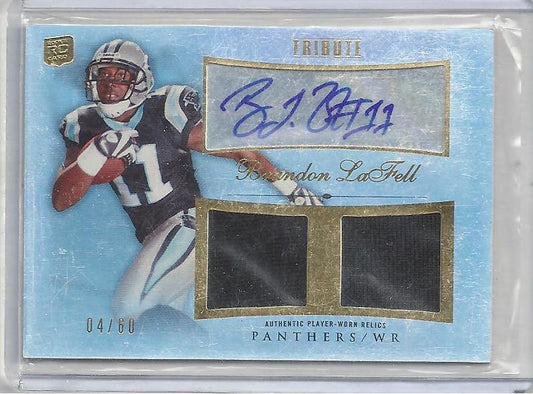 BRANDON LAFELL 2010 TOPPS TRIBUTE DUAL JERSEY AUTO RC #D 4/60