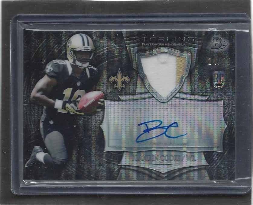 BRANDIN COOKS 2014 BOWMAN STERLING PULSAR REFRACTOR ROOKIE PATCH AUTO RC #D /25