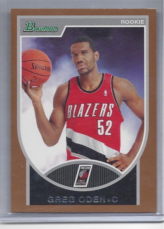 GREG ODEN 2007-08 BOWMAN BRONZE BORDER RARE RC #D 236/399